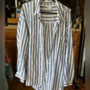 Old Navy Boyfriend Striped Button Down Shirt